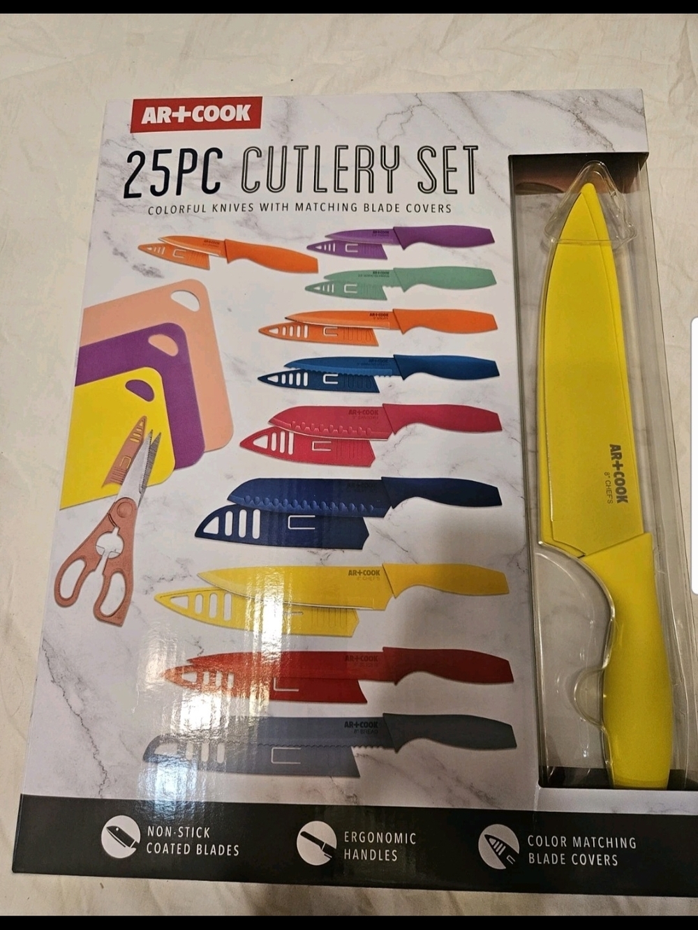 R+Co Yellow Cutlery Knife with Matching Cover